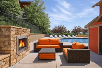 Poolside relaxation area